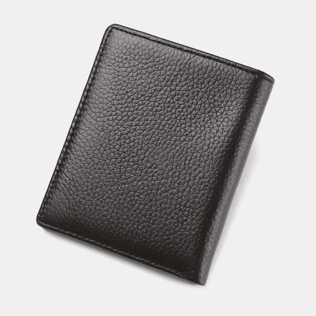 Real Leather Mens Bifold Wallet Slim Minimalist Front Pocket Wallet