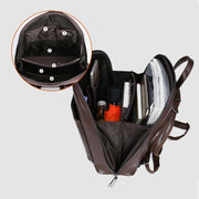 Retro PU Leather Daypack Women Casual Backpack Purse Zipper Shoulder Bags