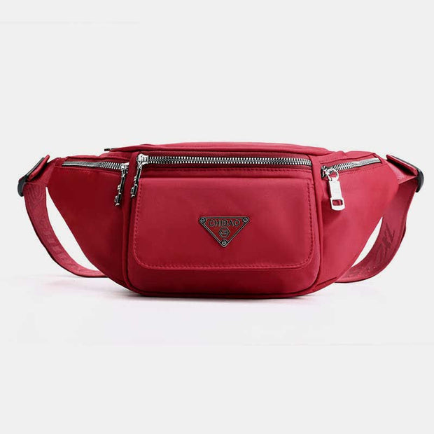 Multi-Pocket Nylon Waist Bag Lightweight Multi-Carry Chest Bag Waist Pack