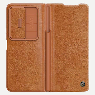 Leather Phone Case for Samsung Galaxy Z Fold 4 5G with S Pen Case