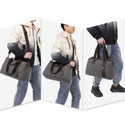 Triple Compartment Canvas Totes Handbag Multifunction Casual Crossbody Shoulder Purse