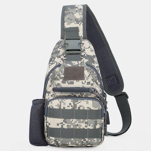 Camouflage Outdoor Sling Bag With USB Charging Port