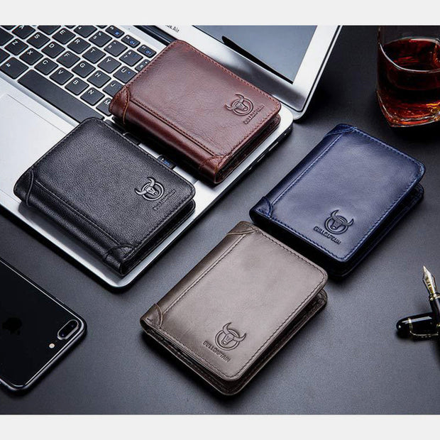 Limited Stock: RFID Large Capacity Genuine Leather Bifold Wallet