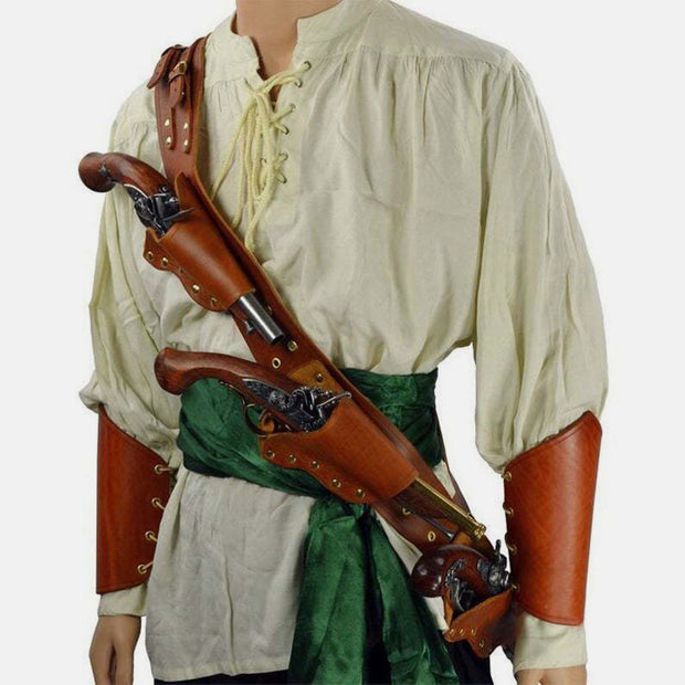 Medieval Pirate Flintlock Holster Sling Bag with Adjustable Strap for LARP Cosplay