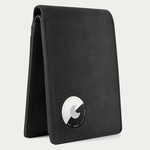 Airtag Bifold Wallet Ultra Thin Leather Money Clip