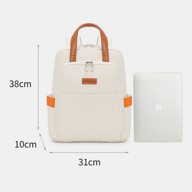Women Functional Backpack Large Capacity Laptop Backpack with Hand Strap