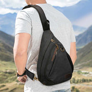 Canvas Chest Bag Men Minimalist Travel Large Sling Bag