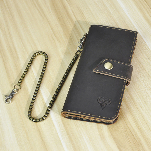 Long Wallet With Chain Large Capacity Money Clip For Men