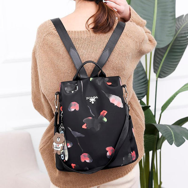 Anti-theft Floral Print Waterproof Backpack