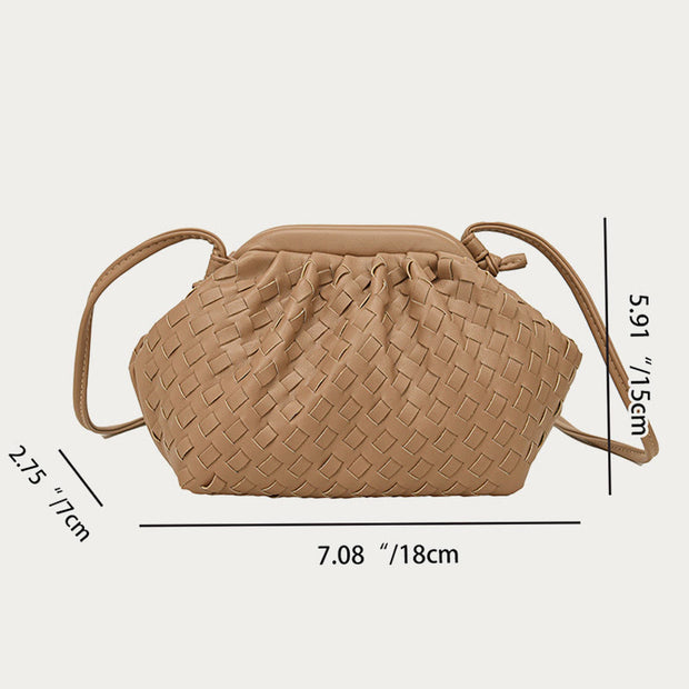 Crossbody Bag For Women Soft Knitted Buckle Design Daily Purse