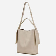 Multifunctional Tote For Women Commuter Genuine Leather Crossbody Bucket Handbag