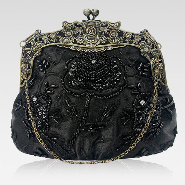 Sequin Evening Bag Flowers Embroideried Elegant Clutch For Women