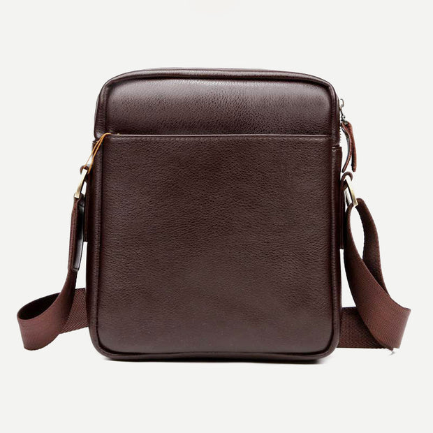 Men's Leather Shoulder Bag Crossbody Bag Small Messenger Bag for Work Business