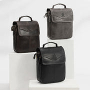 Genuine Leather Messenger Shoulder Bag for Men Multi-Pocket Small Handbag