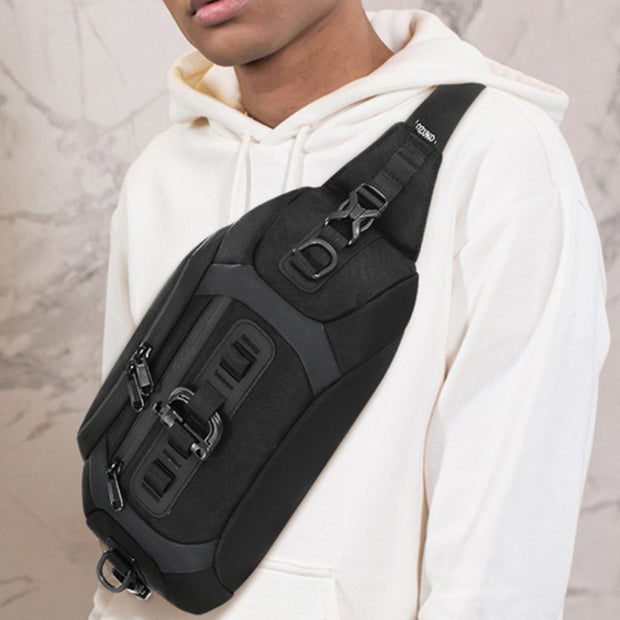 Multifunction Crossbody Bag Waist Pack for Men Multi Pocket Chest Bag