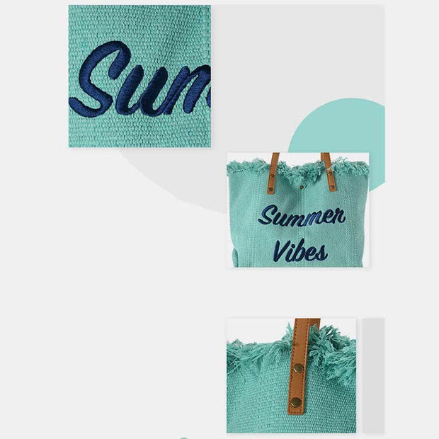 Canvas Tote Bag Summer Signature Extra Large Shoulder Handbag Purses