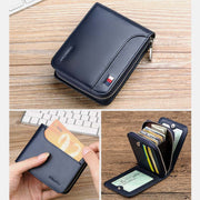 Large Capacity Luxury Real Leather Wallet Business Zip Card Holder