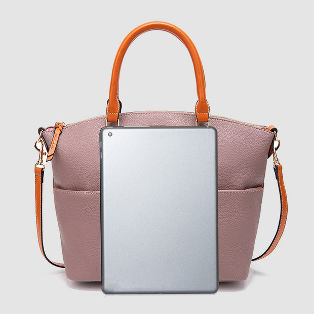 Lychee Pebble Grain Tote For Lady Classic Crossbody Leather Bag
