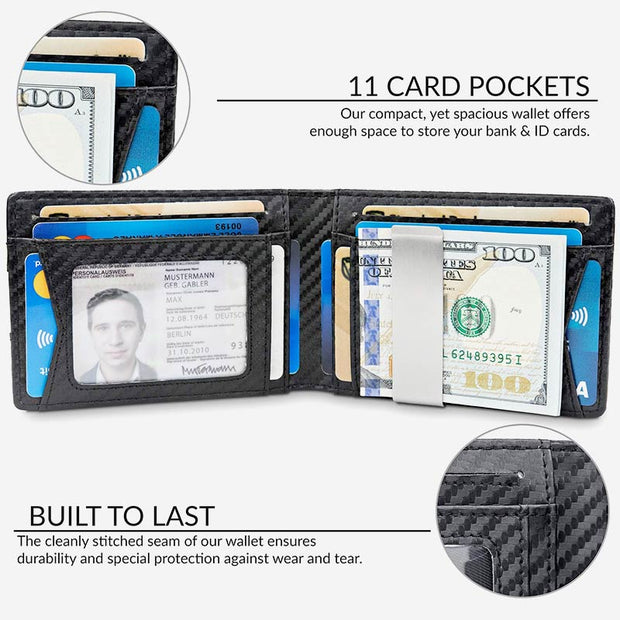 RFID Multi-Slot Business Genuine Leather Card Holder